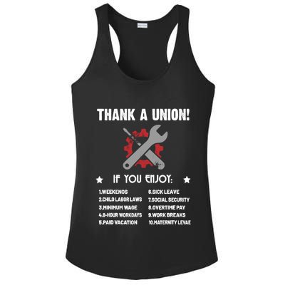 Thank A Union Union Strong Labor Union Union Thug Ladies PosiCharge Competitor Racerback Tank