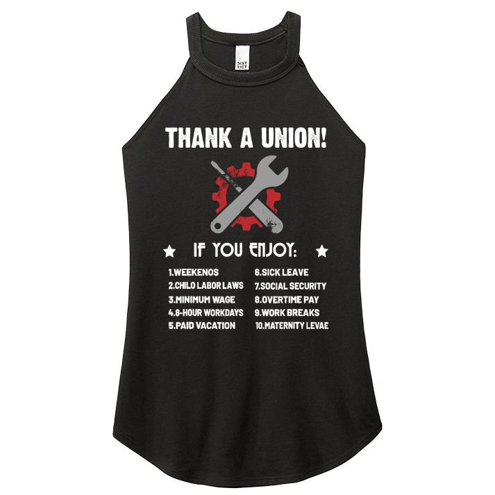 Thank A Union Union Strong Labor Union Union Thug Women's Perfect Tri Rocker Tank