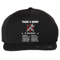 Thank A Union Union Strong Labor Union Union Thug Wool Snapback Cap