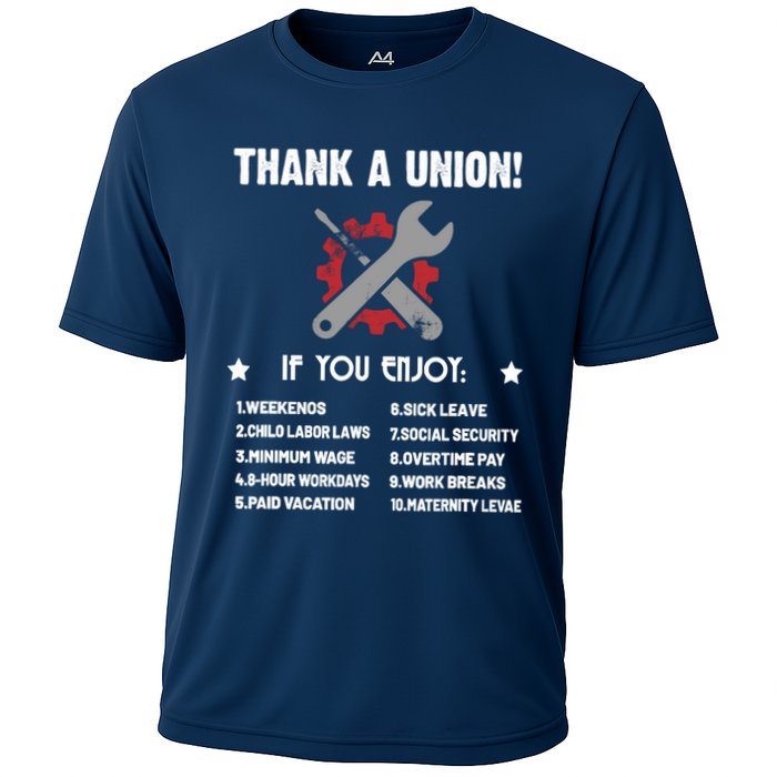 Thank A Union Union Strong Labor Union Union Thug Cooling Performance Crew T-Shirt