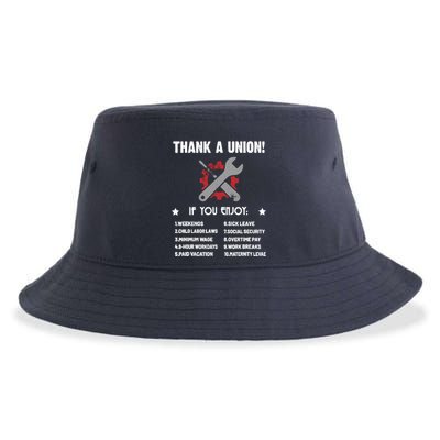 Thank A Union Union Strong Labor Union Union Thug Sustainable Bucket Hat