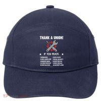 Thank A Union Union Strong Labor Union Union Thug 7-Panel Snapback Hat