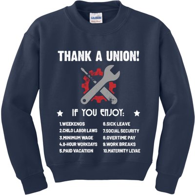 Thank A Union Union Strong Labor Union Union Thug Kids Sweatshirt