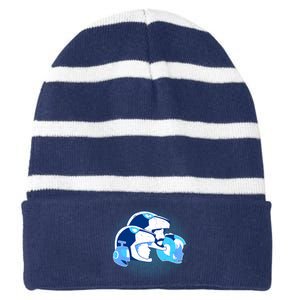 Travel Among Unknown Stars Striped Beanie with Solid Band