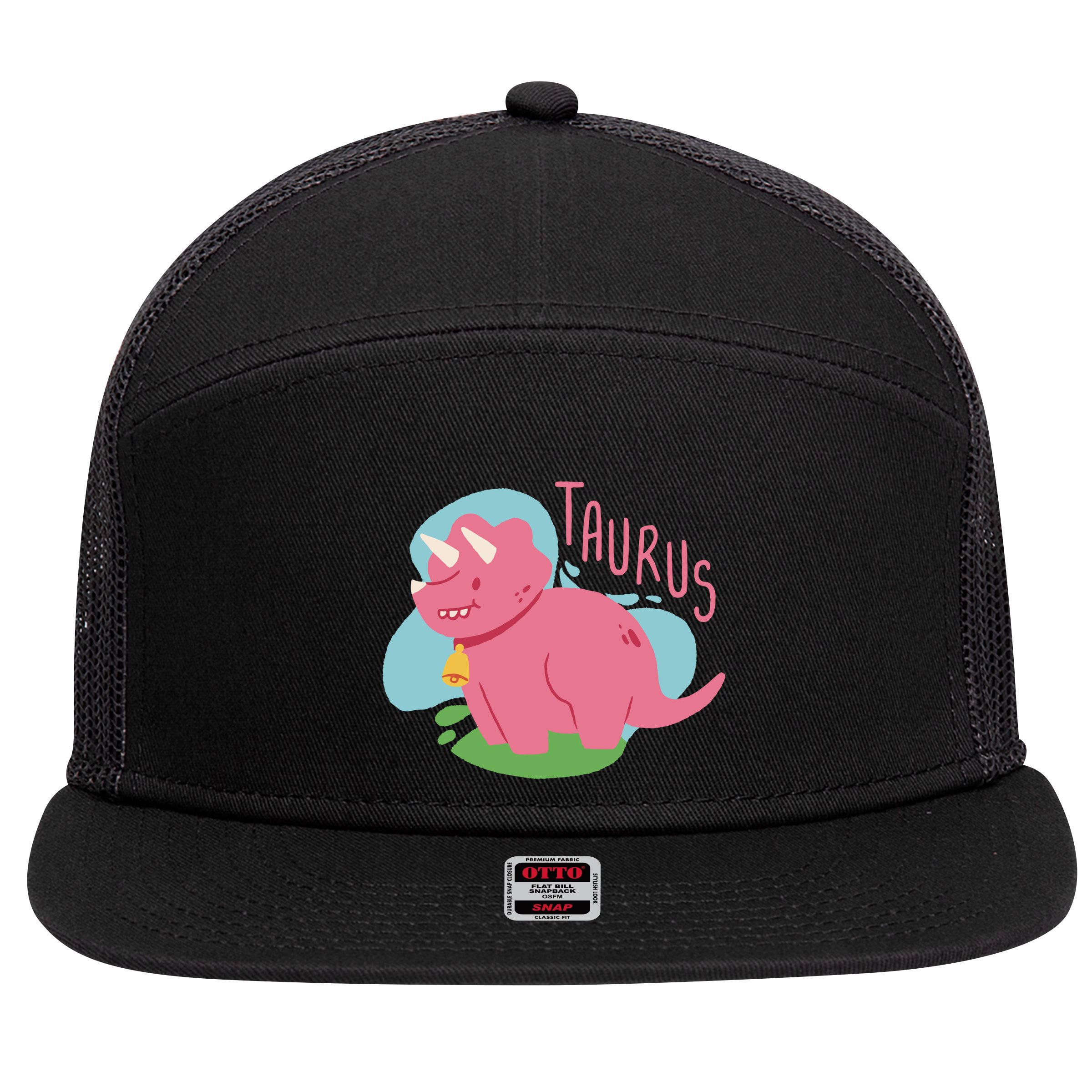 Taurus Dinosaur 7 Panel Mesh Trucker Snapback Hat