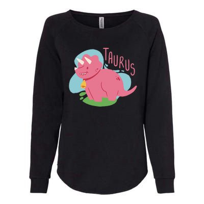 Taurus Dinosaur Womens California Wash Sweatshirt