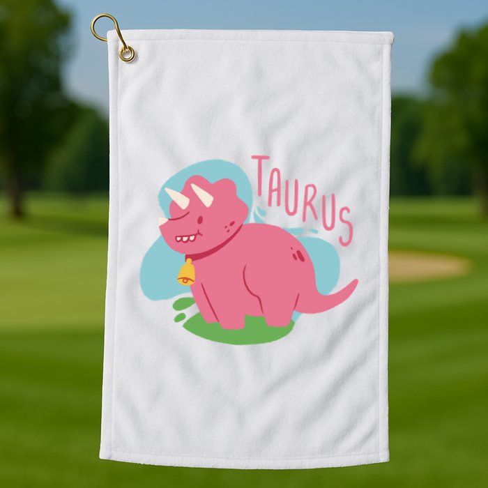 Taurus Dinosaur Golf Towel
