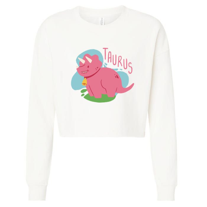 Taurus Dinosaur Cropped Pullover Crew
