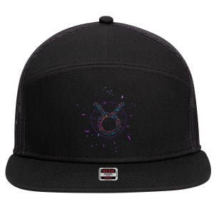 Taurus Floral Zodiac 7 Panel Mesh Trucker Snapback Hat