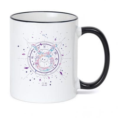 Taurus Floral Zodiac 11oz Black Color Changing Mug