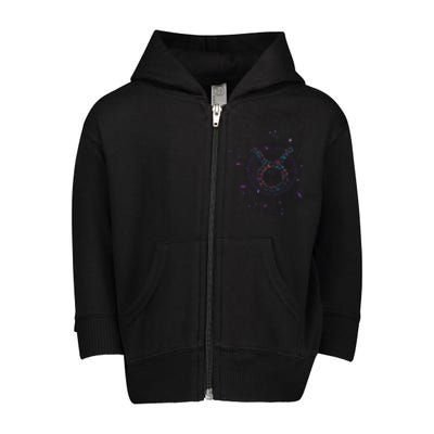 Taurus Floral Zodiac Toddler Zip Fleece Hoodie