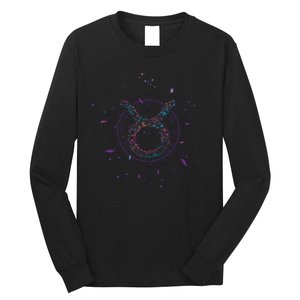 Taurus Floral Zodiac Long Sleeve Shirt