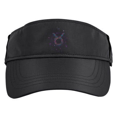 Taurus Floral Zodiac Adult Drive Performance Visor