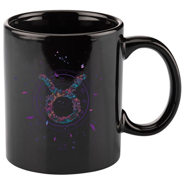 Taurus Floral Zodiac 11oz C Handle Ceramic Mug