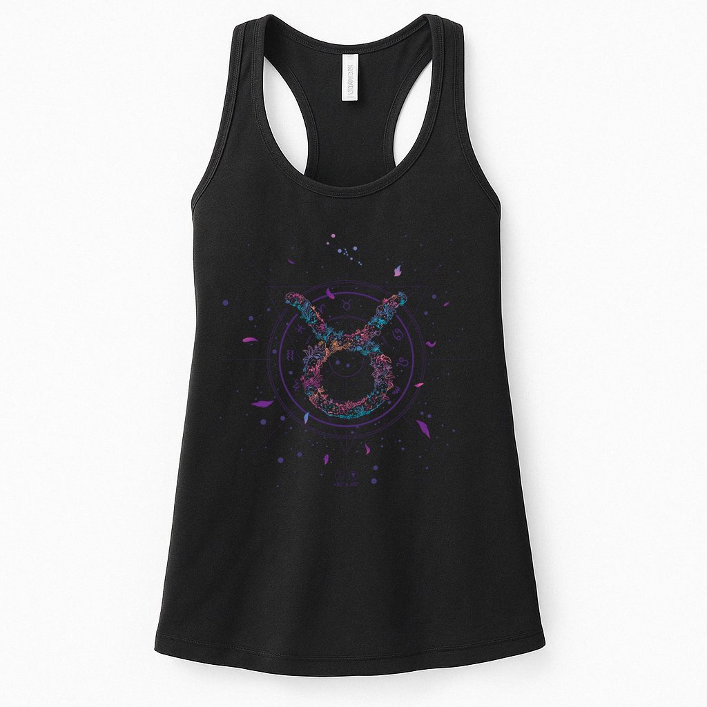 Taurus Floral Zodiac Womens Tank Top