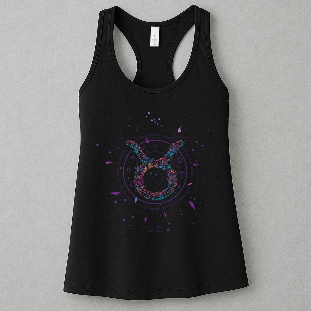 Taurus Floral Zodiac Womens Tank Top