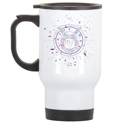 Taurus Floral Zodiac Stainless Steel Travel Mug