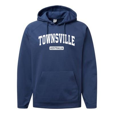 Townsville Australia Vintage Sports Design Performance Fleece Hoodie