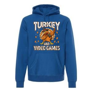 Turkey And Video Games Thanksgiving Gamer Gift Premium Hoodie