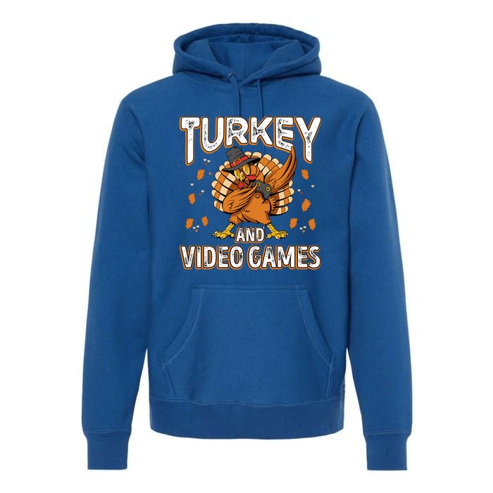 Turkey And Video Games Thanksgiving Gamer Gift Premium Hoodie