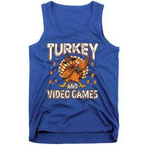 Turkey And Video Games Thanksgiving Gamer Gift Tank Top