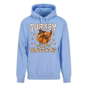 Turkey And Video Games Thanksgiving Gamer Gift Unisex Surf Hoodie