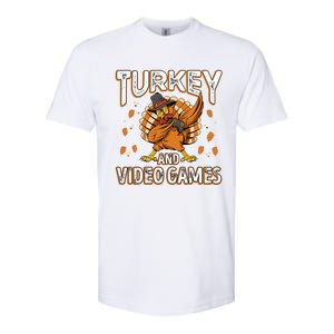 Turkey And Video Games Thanksgiving Gamer Gift Softstyle CVC T-Shirt