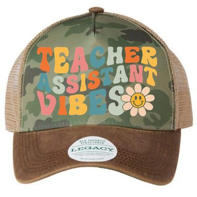 Teacher Assistant Vibes School Teacher Assistant Legacy Tie Dye Trucker Hat