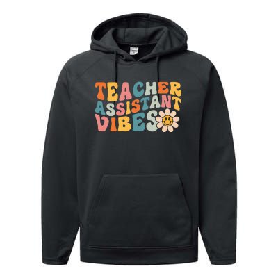 Teacher Assistant Vibes School Teacher Assistant Performance Fleece Hoodie