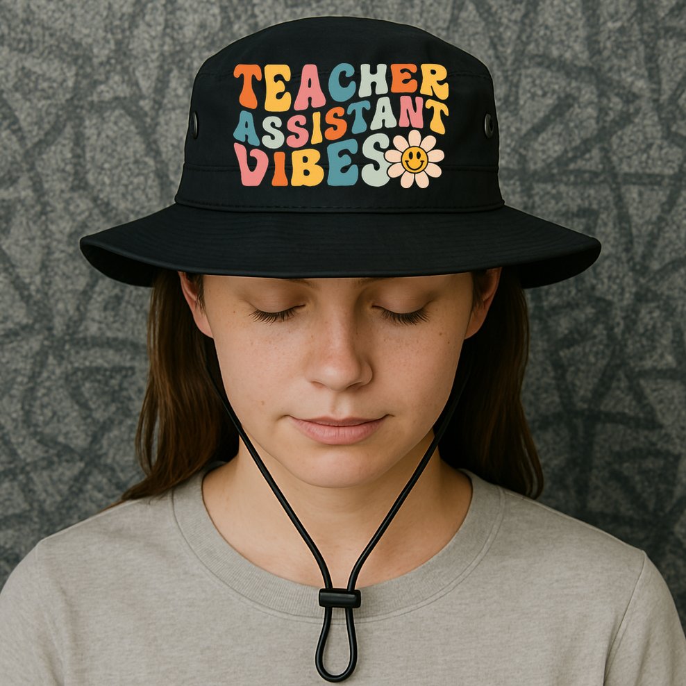 Teacher Assistant Vibes School Teacher Assistant Bucket Hat