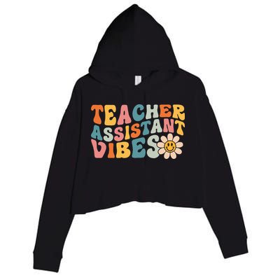 Teacher Assistant Vibes School Teacher Assistant Crop Fleece Hoodie