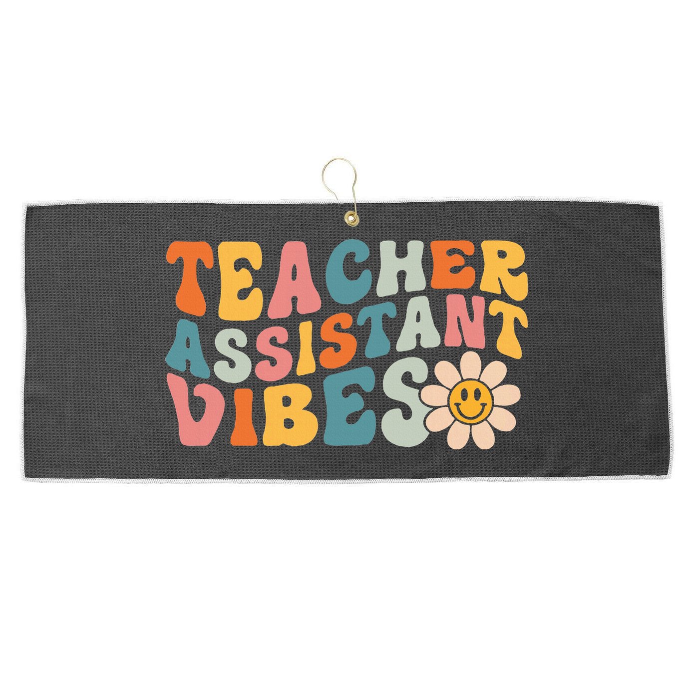 Teacher Assistant Vibes School Teacher Assistant Large Microfiber Waffle Golf Towel