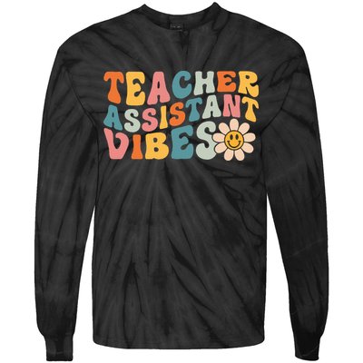 Teacher Assistant Vibes School Teacher Assistant Tie-Dye Long Sleeve Shirt