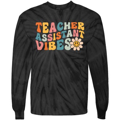 Teacher Assistant Vibes School Teacher Assistant Tie-Dye Long Sleeve Shirt