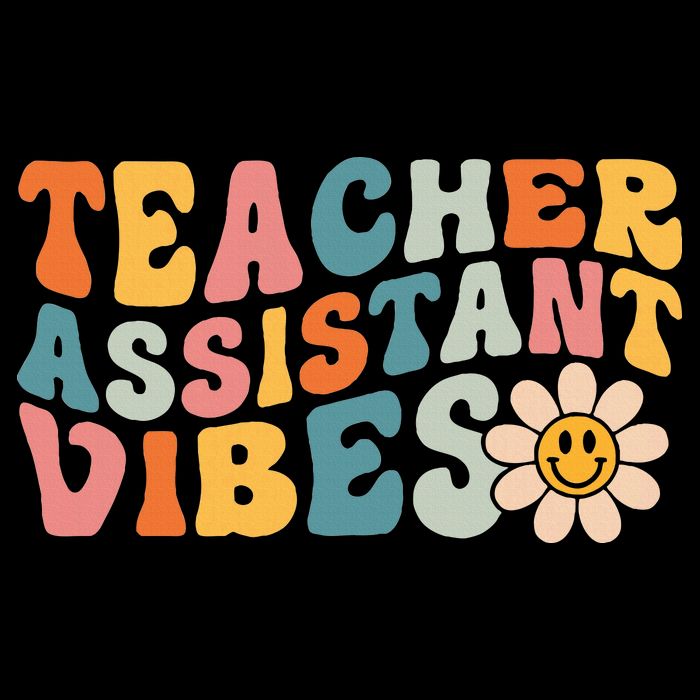 Teacher Assistant Vibes School Teacher Assistant Cropped Pullover Crew