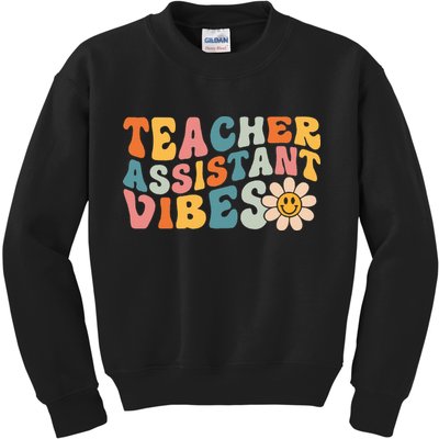 Teacher Assistant Vibes School Teacher Assistant Kids Sweatshirt