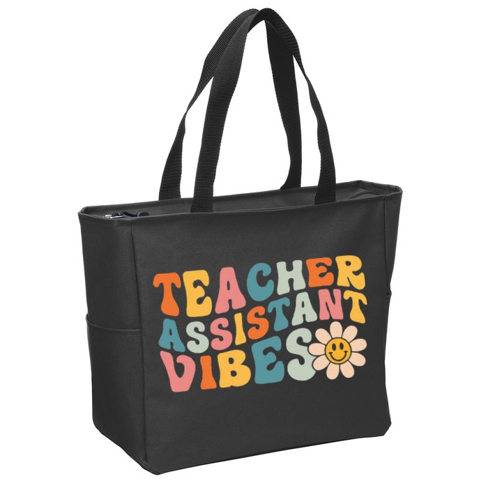 Teacher Assistant Vibes School Teacher Assistant Zip Tote Bag