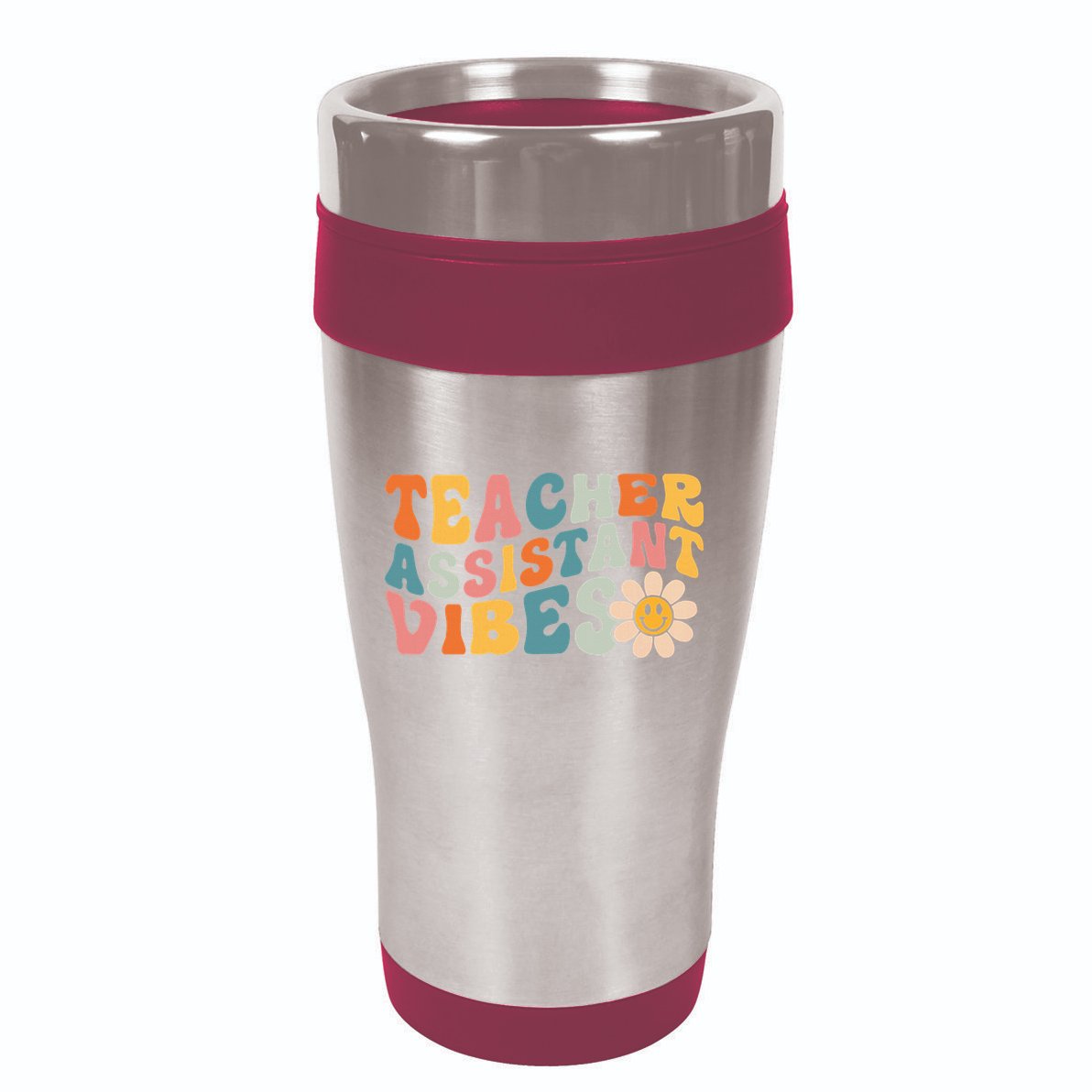 Teacher Assistant Vibes School Teacher Assistant 16oz Travel Tumbler