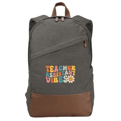Teacher Assistant Vibes School Teacher Assistant Cotton Canvas Backpack