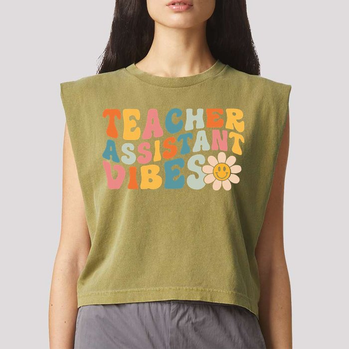 Teacher Assistant Vibes School Teacher Assistant Garment-Dyed Women's Muscle Tee