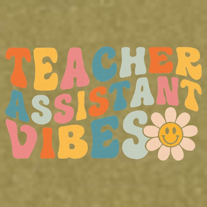 Teacher Assistant Vibes School Teacher Assistant Garment-Dyed Women's Muscle Tee