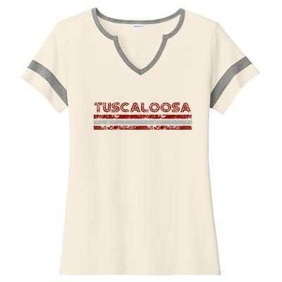 Tuscaloosa Alabama Vintage Weathered Ladies Halftime Notch Neck Tee