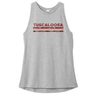 Tuscaloosa Alabama Vintage Weathered Ladies PosiCharge Tri-Blend Wicking Tank