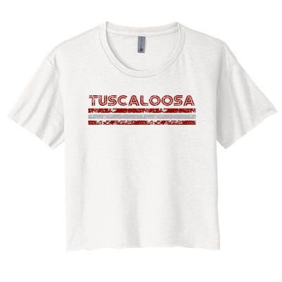 Tuscaloosa Alabama Vintage Weathered Women's Crop Top Tee