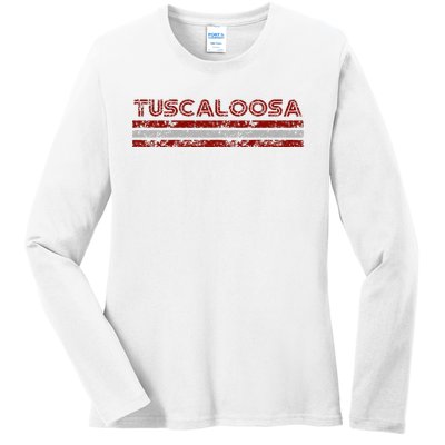 Tuscaloosa Alabama Vintage Weathered Ladies Long Sleeve Shirt