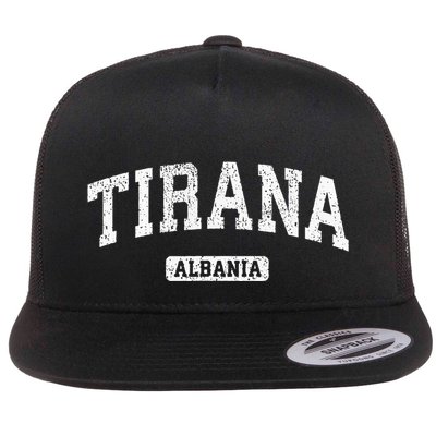 Tirana Albania Vintage Sports Design Flatbill Hat