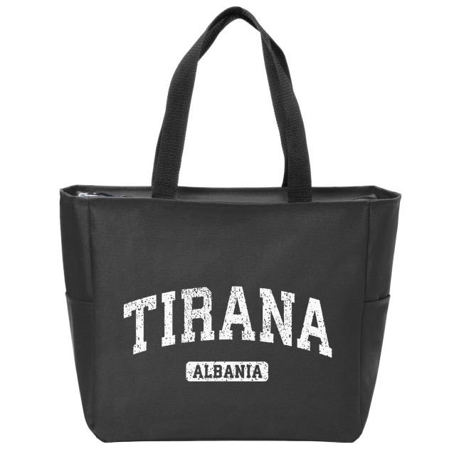 Tirana Albania Vintage Sports Design Zip Tote Bag