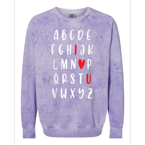 Teacher Alphabet ValentineS Colorblast Crewneck Sweatshirt