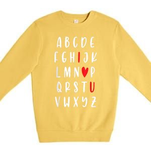 Teacher Alphabet ValentineS Premium Crewneck Sweatshirt