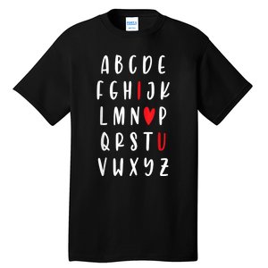 Teacher Alphabet ValentineS Tall T-Shirt